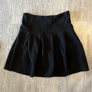 Anthropologie Pintucked Black Mini Skirt, Size 8
